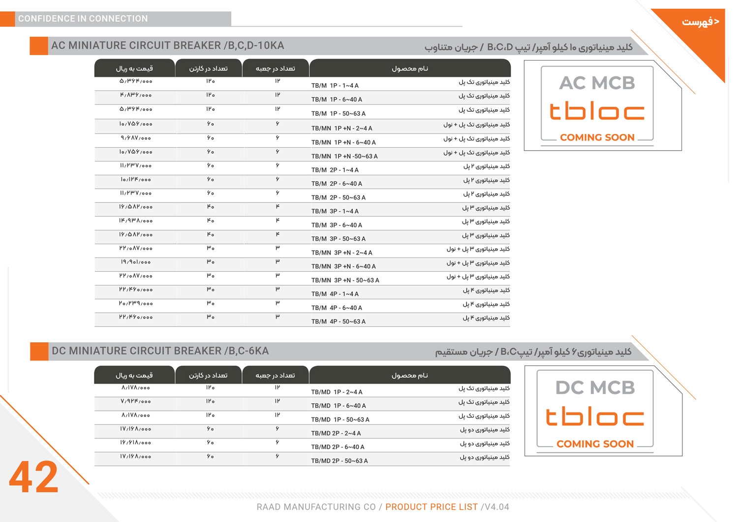 لیست قیمت رعد الکتریک